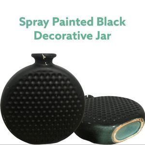 ⭐️ONLY $5 WYB with 3 or More⭐️ Decorative Jar Vase Turquoise Spray Painted Black